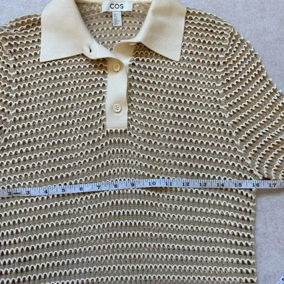 COS Mesh Crochet Polo Shirt Top S NWOT - Picture 9 of 11